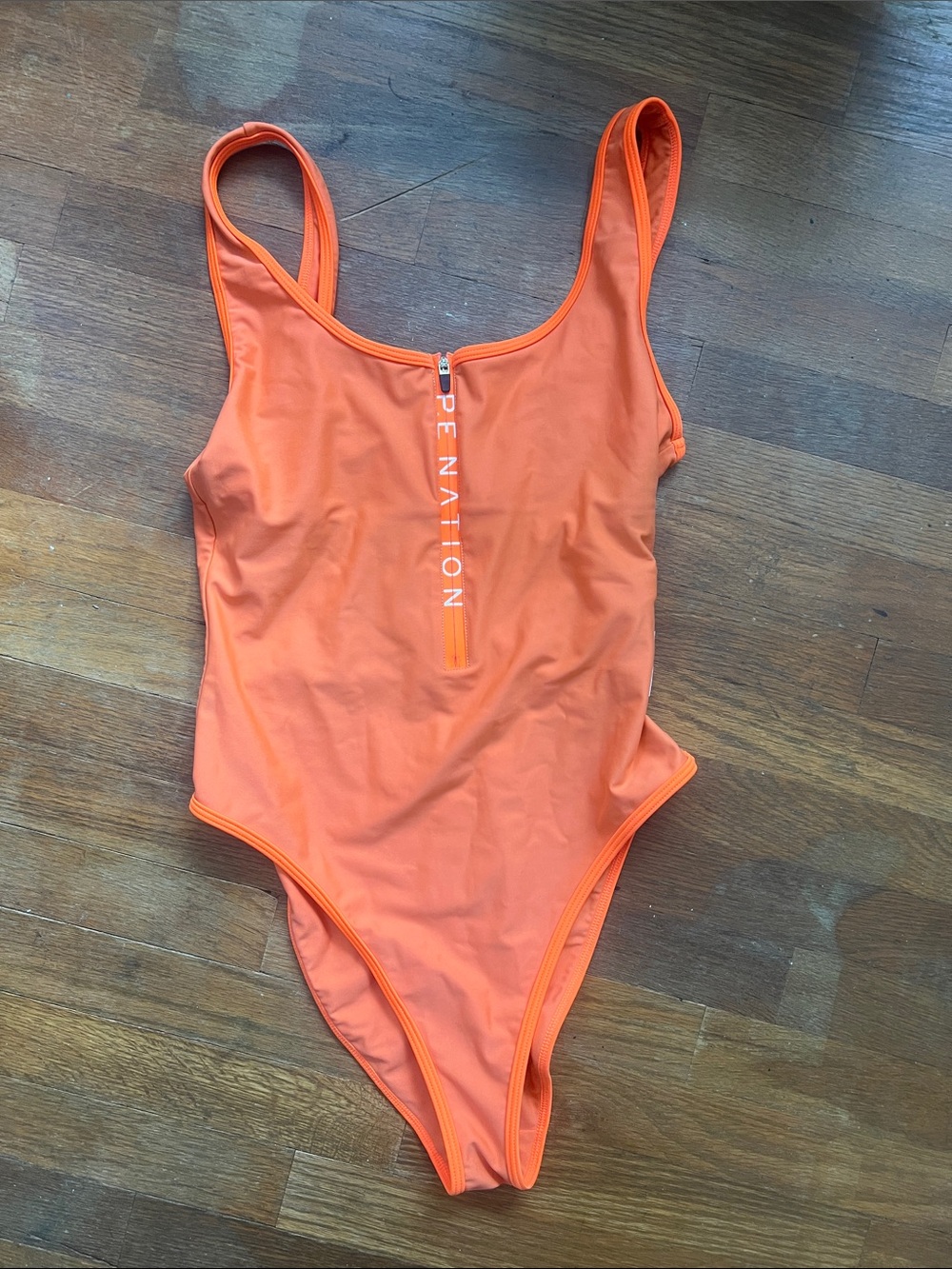 🧡🧡P.E Nation Orange Zip-Front One-Piece Swimsuit - S 🧡🧡